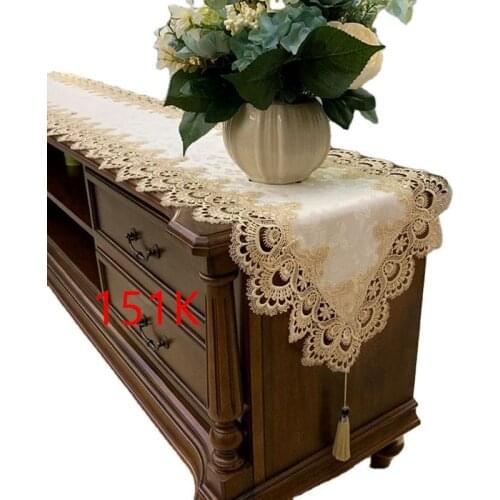 New European dining table lace embroidered tea table flag cloth TV cabinet cloth dust cover desk bed runner home textile decor