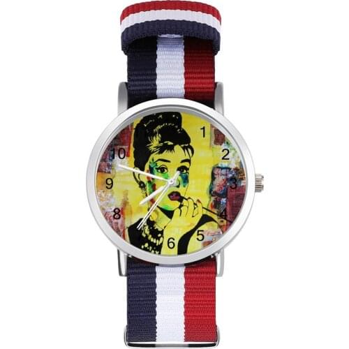 Audrey Hepburn Quartz Watch Stylish Photo Wrist Watch Spring Wideband Woman Wristwatch