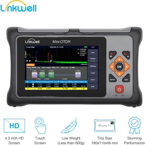 Pro MINI OTDR 1550nm 20dB Fiber Optic Reflectometer Touch Screen VFL OLS OPM Event Map Ethernet Cable Tester Equipment SM