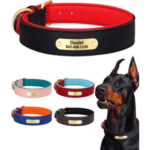 Pet Dog/Cat Collar Large Dog Identity Tag Custom Free Engraving Size S-XXL