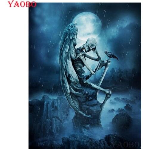 Full drill Square Round Diamond Painting skull/crow DIY 3D Diamond Mosaic dark fantasy art Embroidery beads Cross Stitch Kits