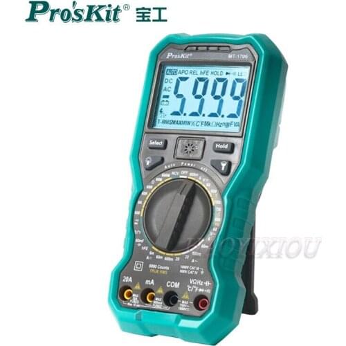 Proskit MT-1706 High-Precision Multi-Function Multimeter Anti-Burning Number AC DC Capacitor Household Maintenance Tools