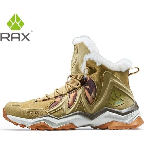 RAX Outdoor Hiking Boots For Men Women Fleece Winter Snow Boots Sports Sneakers Mens Mountain Shoes Trekking Walking Boots