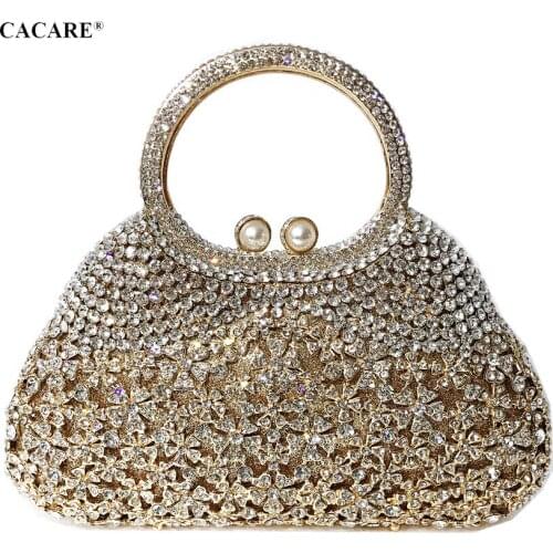 Luxury Women Handbage Parties Bling Money Purse Full Shinny Rhinestones Covered Shoulder Bag Retro F2502 CACARE