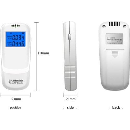 Air Quality Tester CO2 TVOC HCHO Meter Temperature Humidity Measuring Device D0AD