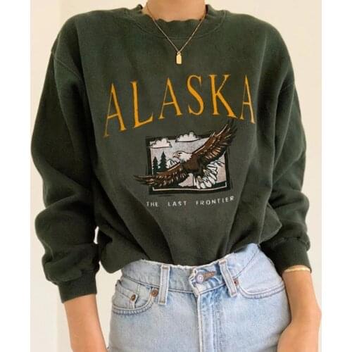 Soft Fleece Hoodies Women Letter Printing O-neck Long Sleeve Sweatshirts Winter Clothes Women Sweatshirt Vintage Loose Pullovers