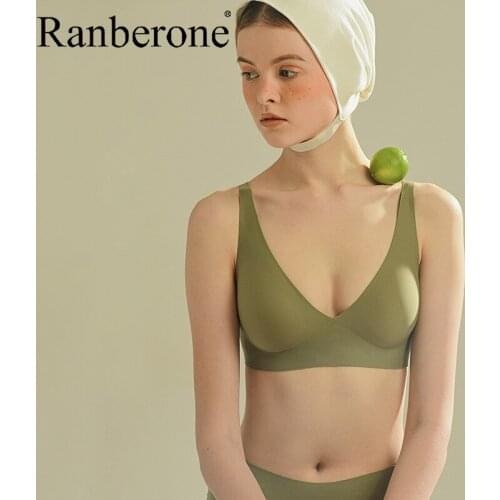 Ranberone Top Female Sports Womens Push Up Bra Sexy Underwear Breast Adjusts Running Yoga Bra Training Workout Tops Jelly Color