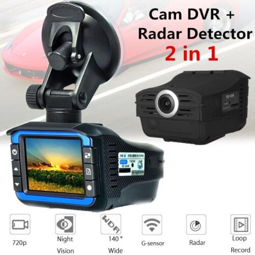 2in1 Camera Video HD 720 P Auto DVR Detector Camera Video Recorder Dash Cam Radar Laser Speed Detector Good Quality