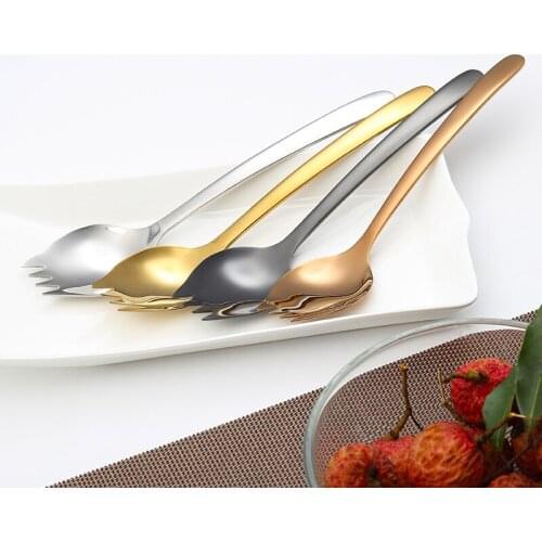 4 pcs Salad Fork Stainless Steel Fork fashionable fruit fork Tea fork dessert creative Restaurant tableware