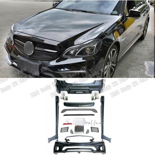 W212 Modify to WD Style Car Body Kit PP Unpainted Front Rear Bumper Side Skirts Rear Wing Spoiler For Benz W212 E200 E260 E300