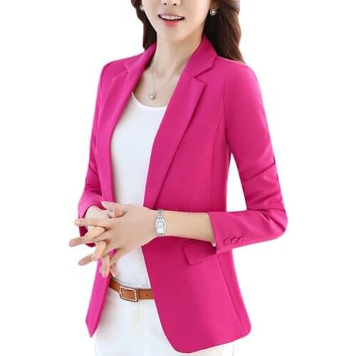 Women Blazers And Jackets Spring Autumn Single Button Blazer Elegant Ladies Blazer Office Work Wear Female Jacket Plus Size 4XL