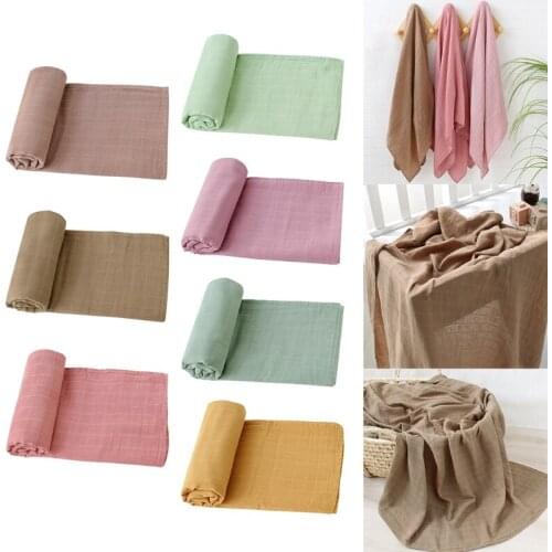 1 Pc 120x120cm Baby Muslin Blanket Soft 2 Layers Gauze Infant Newborn Swaddle Wrap Sleepsack Stroller Cover
