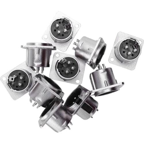10 x XLR Male Chassis Panel Mount Socket 3 Pin o Studio Connector