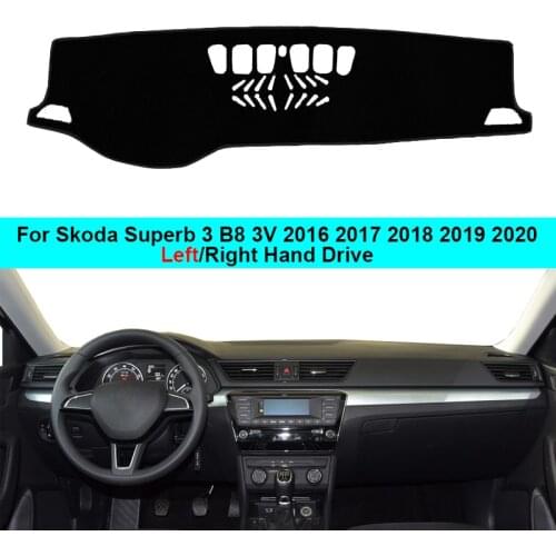 2 Layer Car Dashboard Cover Carpet Sunshade For Skoda Superb 3 B8 3V 2016 2017 2018 2019 2020 LHD RHD Car Inner Dash Mat Carpet