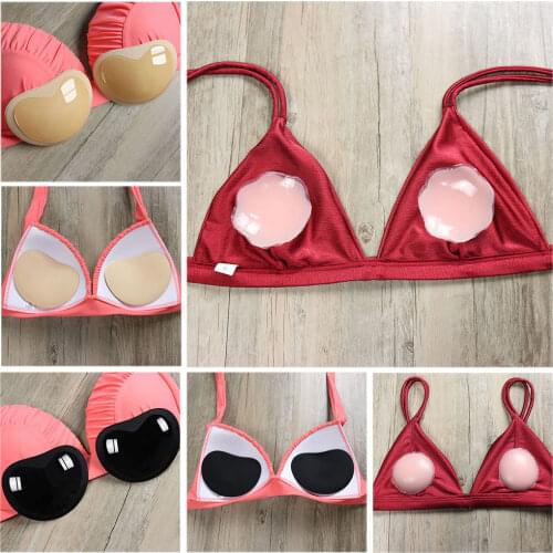 2018 Chest Pad Bikini Push Up Padded Swimsuit Bikini Small Bust Thick Pad Breathable Sponge Bra Pad Breathable Invisible Paste