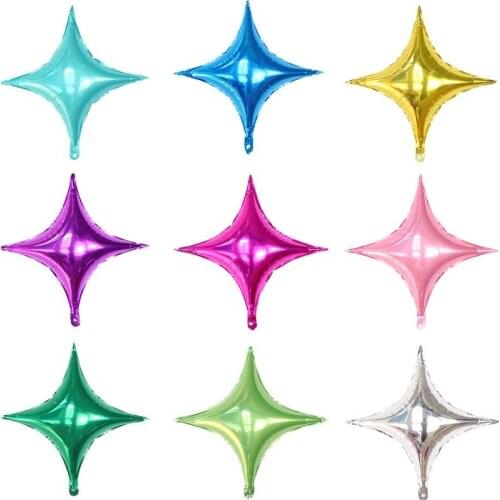 24inch Aluminum Four-Pointed Star-Shaped Aluminum Foil Balloon Wedding Decoration Birthday Party Baby Shower Balloon Decoration
