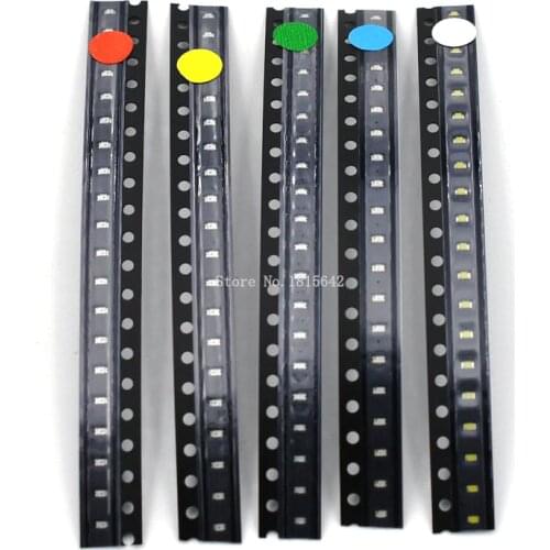 5 Colors x20 Pcs =100pcs SMD 0603 LED Kit Super Bright Red/Green/Blue/Yellow/White Water Clear LED Light Diode Set