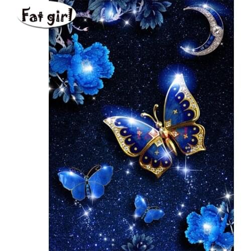 5D DIY Diamond Painting Full Square Butterfly Cross Stitch Embroidery Rhinestones Round drill wall Art Animals Bead Mosaic Kits
