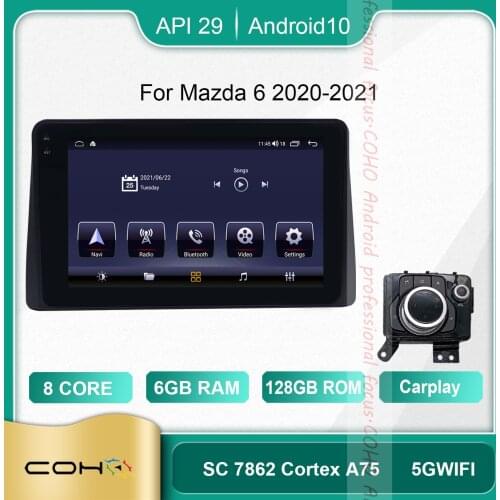 COHO For Mazda 6 2020-2021 Android 10.0 Octa Core 6+128G Car Multimedia Player Stereo Receiver Radio Cooling Fan