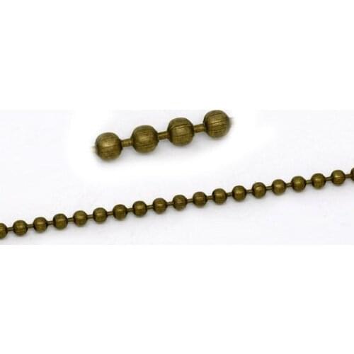 Free shipping!!!! Bronze Tone Smooth Ball Chains Findings 2.4mm