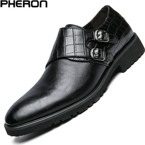 Formal Shoes Black Blue Monk Strap Men Dress Slip-on men Oxfords Patchwork Fashion Footwear Men Dress Shoes Zapatos Hombre