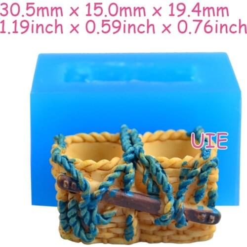 FYL655U 30.5mm x 15mm x 19.4mm Basket Silicone Mold Fondant Cake Decoration Candy Resin Clay Earrings Necklace Craft Soap Candle