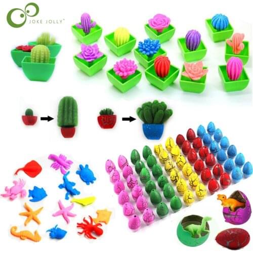 Creative Magic Toys Growing In Water Swell Sea Creature Expansion Flower Pot Hatching Dinosaur Eggs Kids Educational Gifts ZXH