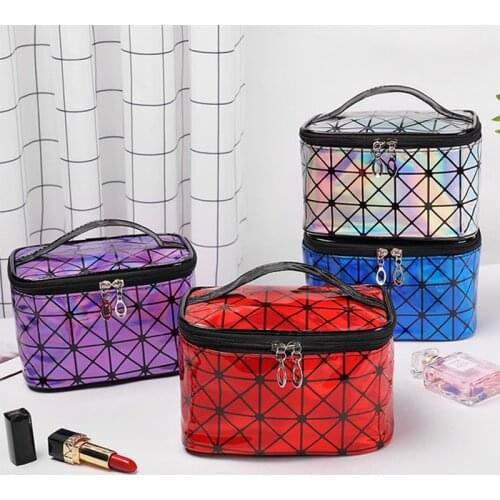 Laser Make Up Bag Organizer Women Fashion Zipper Cosmetic Case Travel Storage Box Portable Makeup Pouch Toiletry Beauty Wash Kit