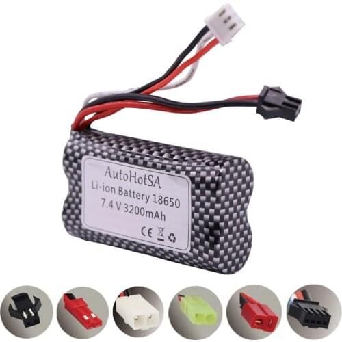 7.4V 3200mAh Lipo Batery SM/JST/T/TAMIYA Plug For remote control RC helicopter toys parts 7.4 V Lipo battery 18650 Toys Battery