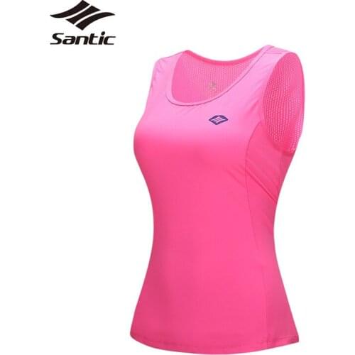 Santic Summer Bicycle Jersey Women Sleeveless Comfortable Road Mountain Cycling Jersey Tops Shirt Breathable Bike Clothing 2019