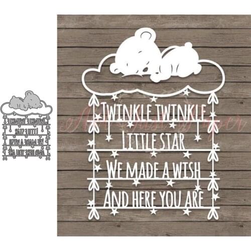 Metal Cutting Dies Dreaming Bear Stencils Die Cut for DIY Scrapbooking Album Paper Card Embossing