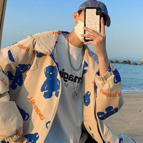 Fashion top hooded jacket womens spring 2021 new loose bear baseball uniform womens hoodie plus size sunscreen sweatshirt