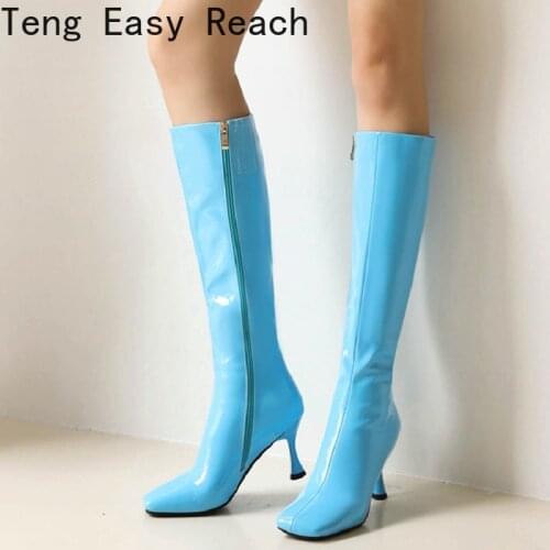 Fashion Knee High Boots Women Shoes 2021 Autumn Winter Womens High Boots Black Long Party Shoes Ladies Large Size 40 41 42 43