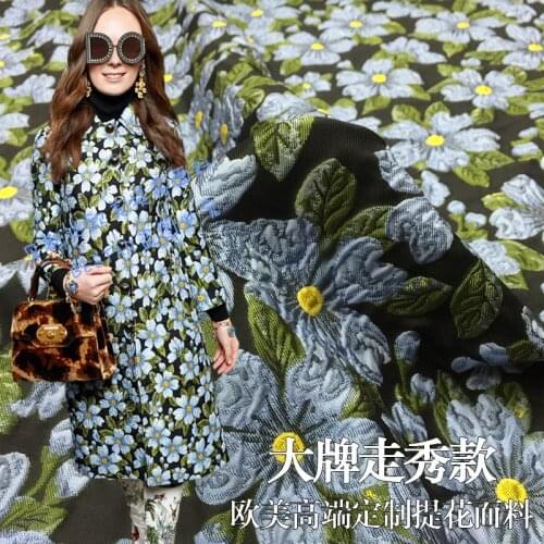 1 meter jacquard brocade fabric for sewing yarn-dyed fabrics flowers clothing cloth overcoat quilting for patchwork DIY soft