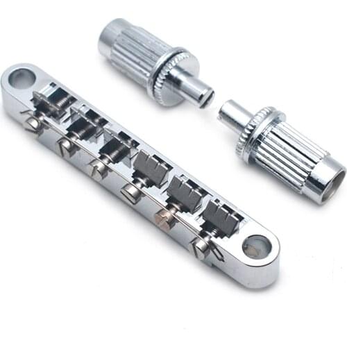 A Set 12 String Saddle Tune-O-Matic Bridge for LP Electric Guitar Chrome