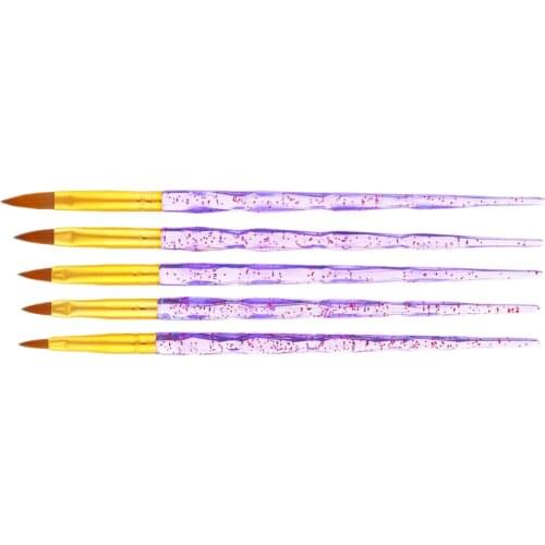 5x UV Gel Acrylic Nail Art Design Builder Home Salon Painting Brush Pen Set