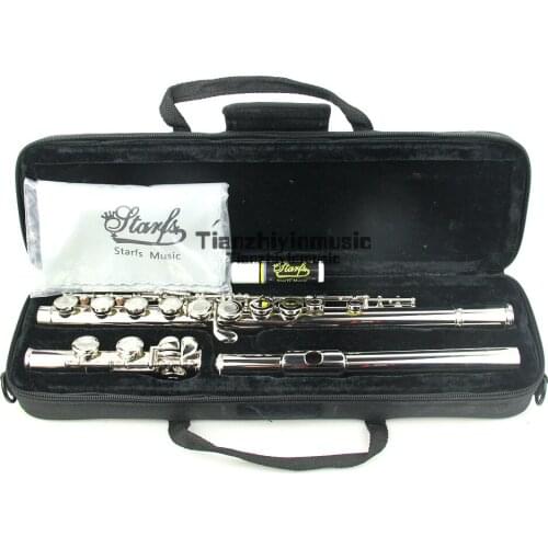 Nickel Plated CONCERT FLUTE Closed Holes 17 key Ckey+E Top Model