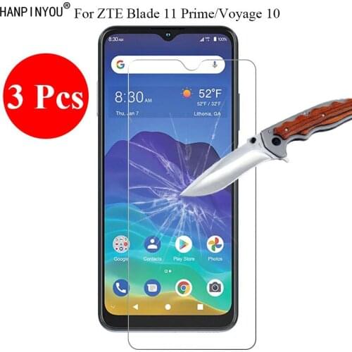 3 Pcs/Lot New 9H 2.5D Tempered Glass Screen Protector For ZTE Blade 11 Prime / Voyage 10 6.52" Protective Film + Clean Tools