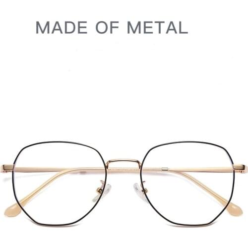 Metal Retro Anti Blue Light Flat Lens Myopia Glasses Quality Men&Women Goggles Clear Lens Eyeglasses Fashion Eyewear