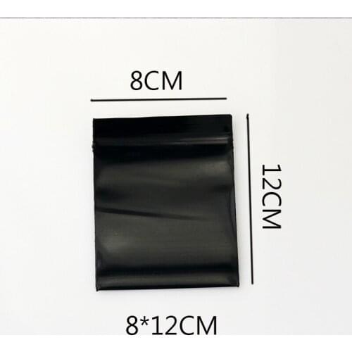 Wholesale 100pcs/lot Black Self Sealing Zip Lock Plastic Bag 8x12cm Small Ziplock Jewelry Beads Earrings Packaging Bags