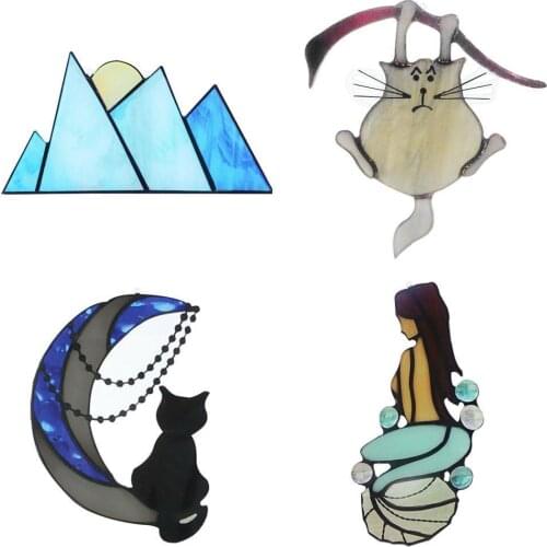 Hanging Cat Type Acrylic Pendant Hanging Sun Catcher Catcher Window Bird Acrylic Sun Pendant Pendant Hanging Dyed Species V1U5