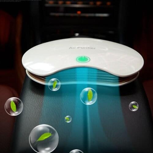 Portable Car Air Purifier Negative Ion Air Cleaner Ionizer with Filter Remove PM2.5 Formaldehyde for Home Office Desktop