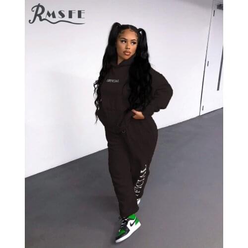 RMSFE 2021 European And American Womens Long Sleeve Hoodie Autumn And Winter New Style Sweater Printing Set