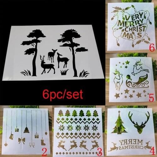 Christmas Templates Bullet Journa Stencils DIY Graphics Painting Scrapbooking Stamp Ornament Album Embossed Template Reusable