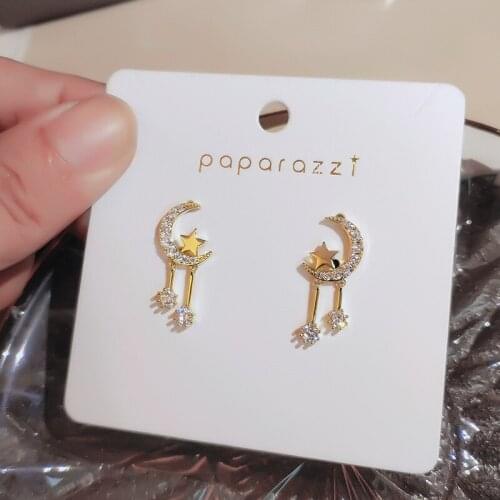 Utimtree Moon Star Tassel Drop Earrings For Women Girl Korean Statement Earring Jewelry Pendientes Brincos