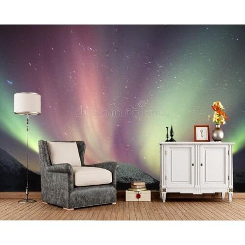 Northern lights natural 3d wallpaper papel de parede living room tv sofa wall bedroom wall papers home decor restaurant mural