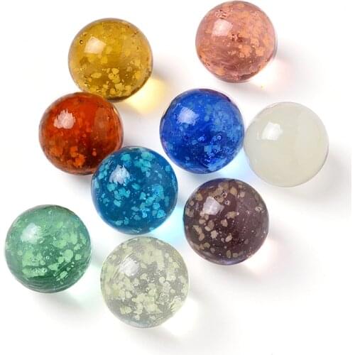 9PCS Of Luminous Glass Ball 20mm Cream Console Game Pinball Machine Cattle Small Marbles Pat Toys Parent-child Machine Beads