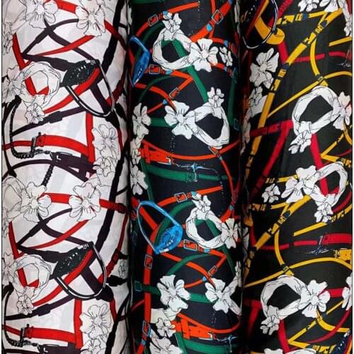 Chiffon fabric Summer New Swimsuit Chiffon Printed Fabric Sunscreen Accessories Floral printed chiffon