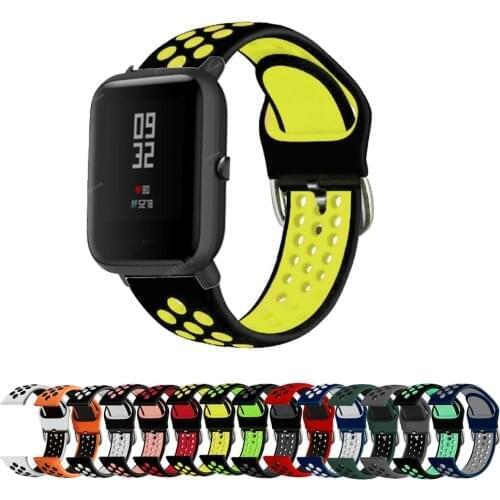 Silicone Wrist Band for Huami Amazfit GTS 2 2E GTR 42mm Bracelet 20mm Strap for Huami Amazfit Bip BIT Youth Wearable Watch Band