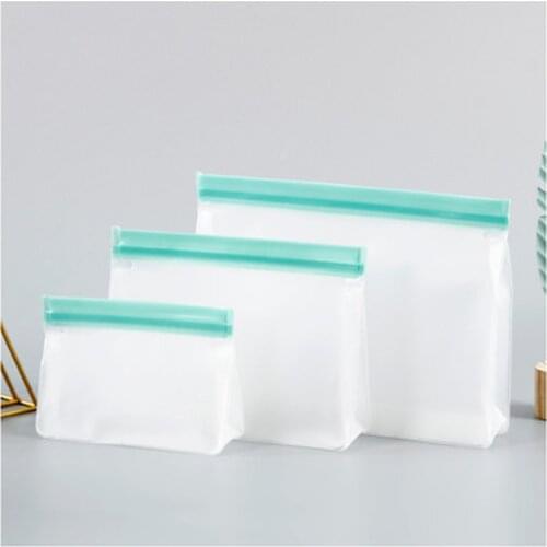 Foods Storage Bag PEVA Containers Stand Up Fresh Bags Zip Silicone Reusable Lunch Fruit Leakproof Cup Freezer Vegetable Cup Bag